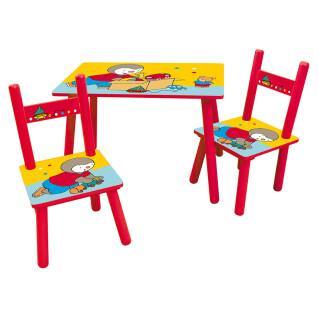 Activity table + 2 children's chairs Fun House T'choupi