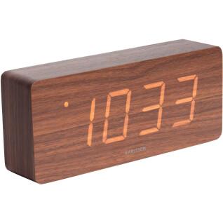 Wood veneer alarm clock Karlsson Tube LED