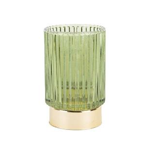 Glass candle jar Present Time LED Ribbed